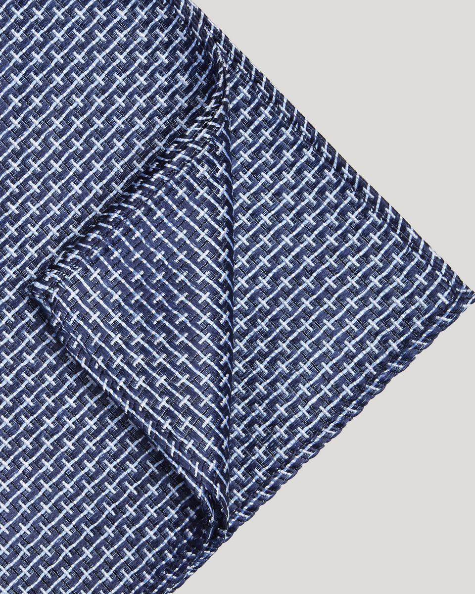 Geo Jacquard Silk Pocket Square 